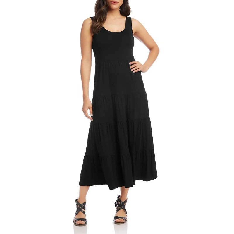 Karen Kane Womens Tiered Long Midi Dress