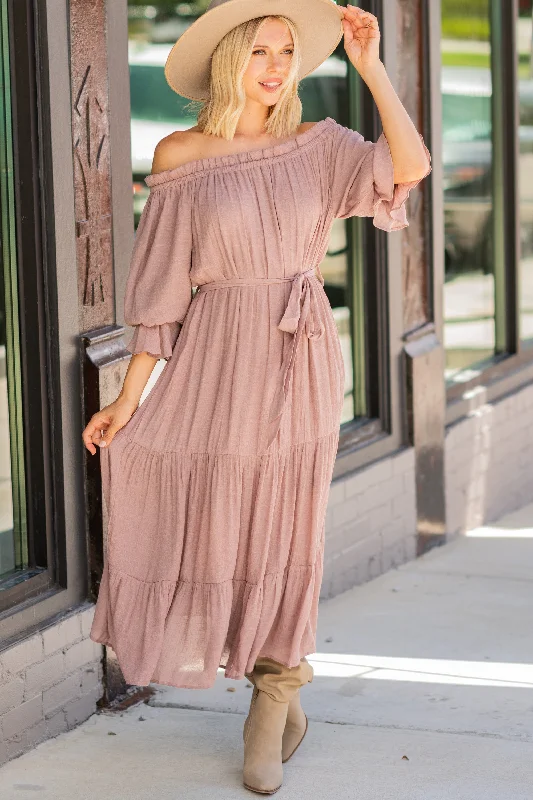 Make Your Way Mauve Pink Midi Dress