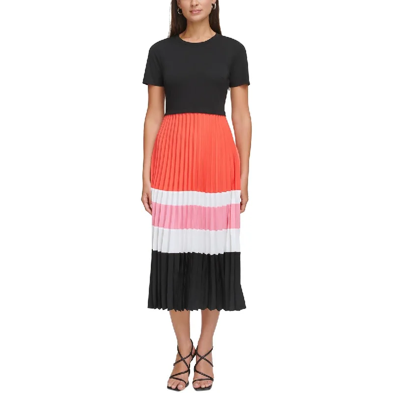 Karl Lagerfeld Womens Colorblock Work day wear Midi Dress