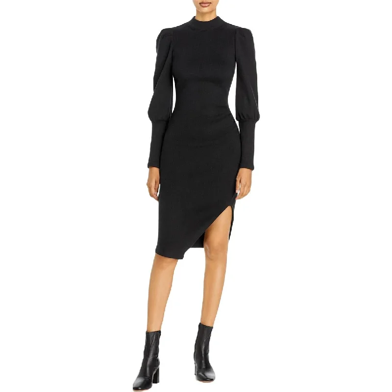 Jonathan Simkhai Womens Puff Sleeve Knee Midi Dress