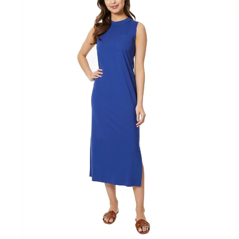 Jones New York Womens Side Split Midi Midi Dress