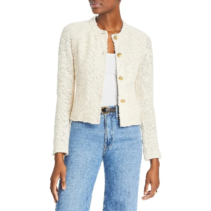 Rag & Bone Womens Marisa Tweed Suit Separate Collarless Blazer