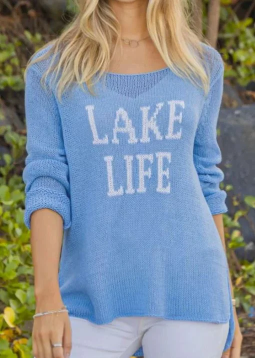 Wooden Ships Lake Life Cotton Crew Beach Sky/Breaker White