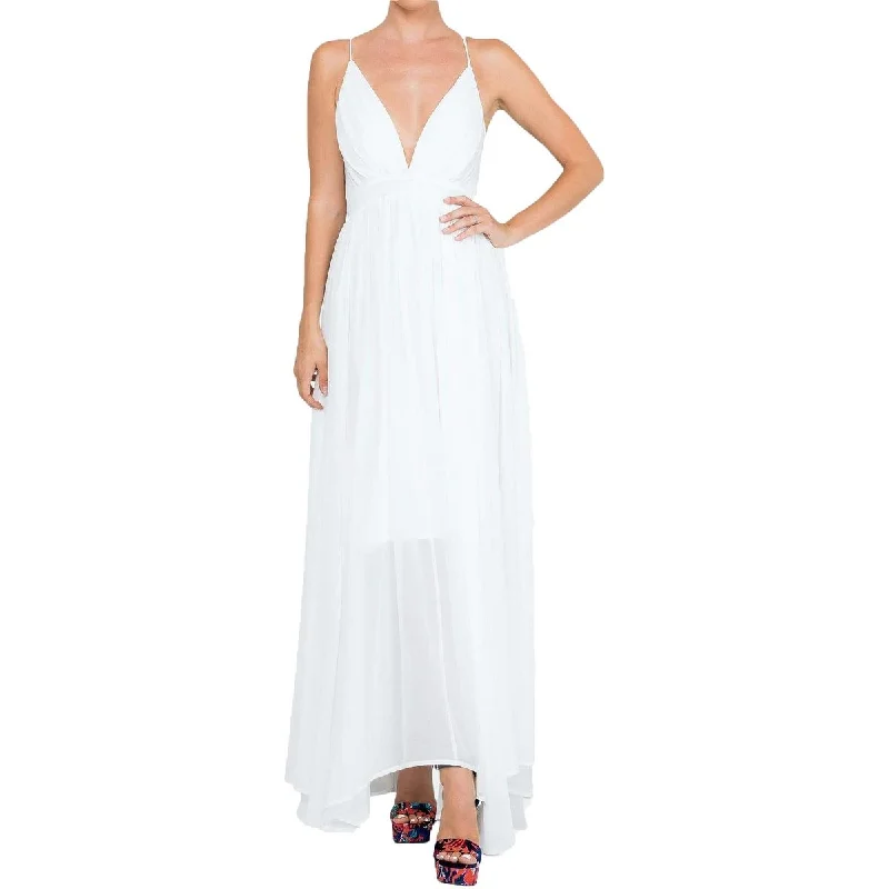 Meghan LA Womens Full Length V-Neck Maxi Dress