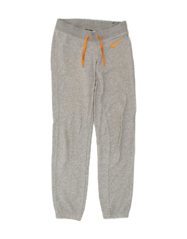 NIKE Womens Tracksuit Trousers Joggers UK 6 XS Grey Cotton