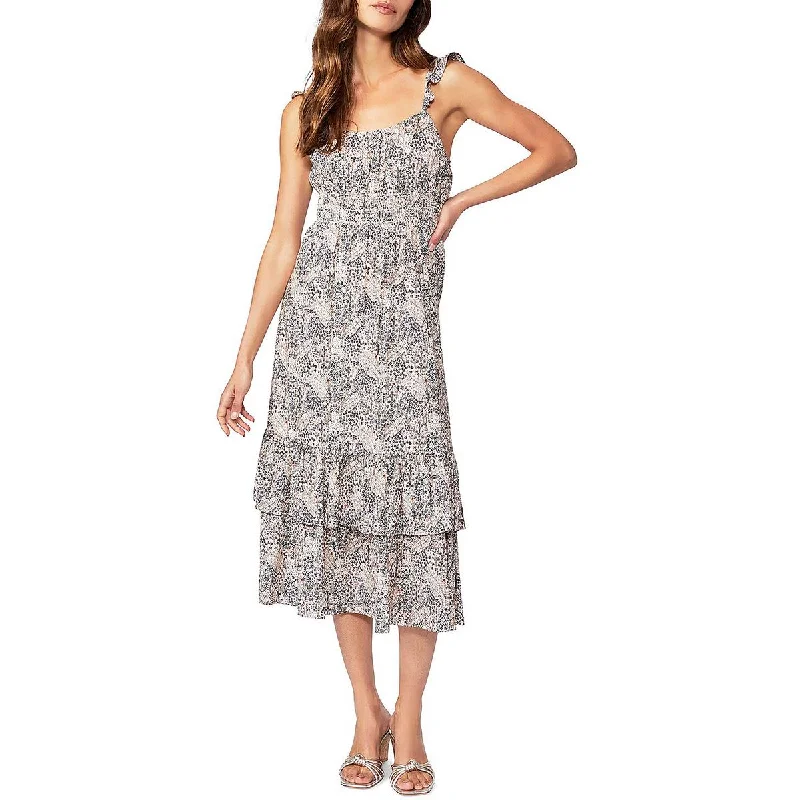 Paige Womens Gisela Smocked Long Maxi Dress