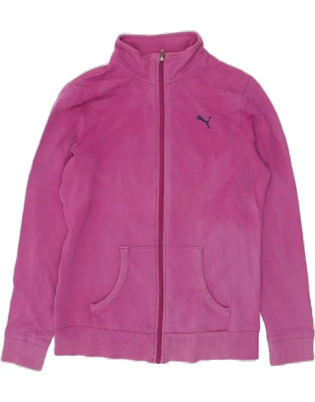 PUMA Womens Tracksuit Top Jacket UK 12 Medium  Pink Cotton