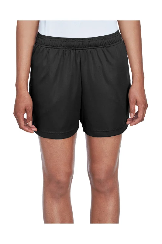 Team 365 Womens Zone Performance Moisture Wicking Shorts w/ Pockets - Black