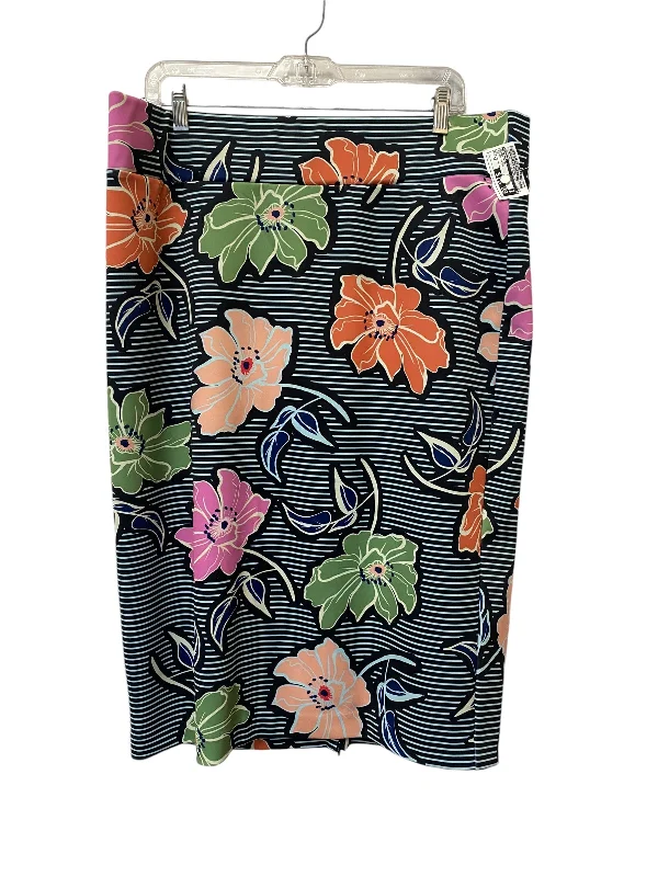 Skirt Midi By Eloquii In Floral Print, Size: 18