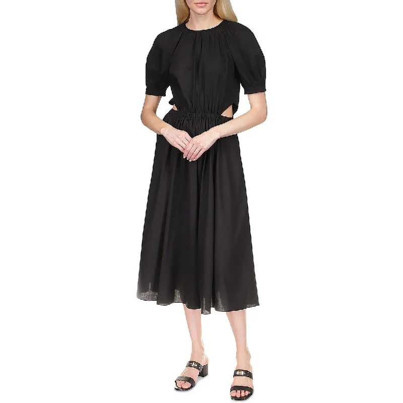 MICHAEL Michael Kors Womens Puff Sleeve Long Maxi Dress