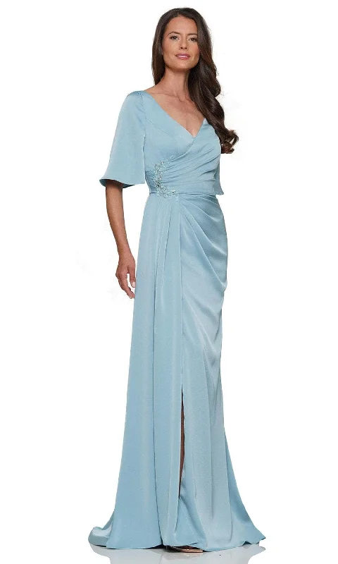 Rina di Montella RD2974 - Surplice V-Neck Pleated Formal Gown