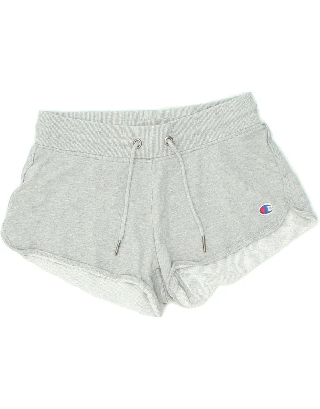 CHAMPION Womens Sport Shorts UK 10 Small Grey Cotton