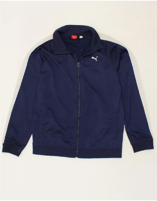 PUMA Womens Tracksuit Top Jacket UK 18 XL Navy Blue Colourblock Polyester