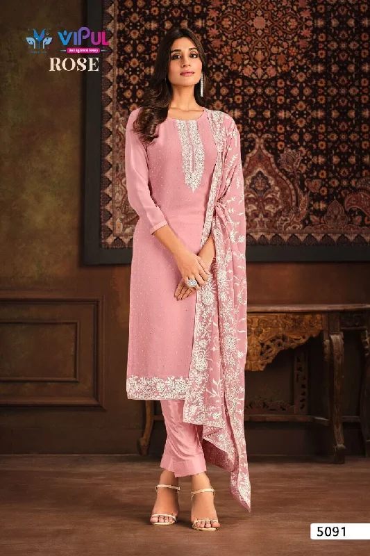 5091 Heavy Georgette Stone work Designer Straight Cut Suit