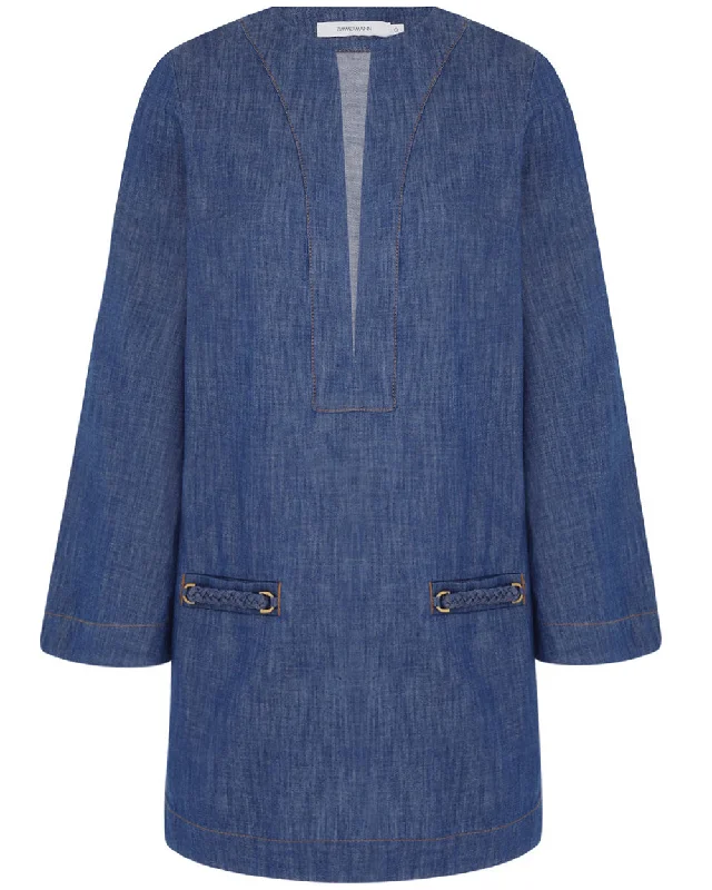 Railway Blue Denim Wylie Tunic Dress