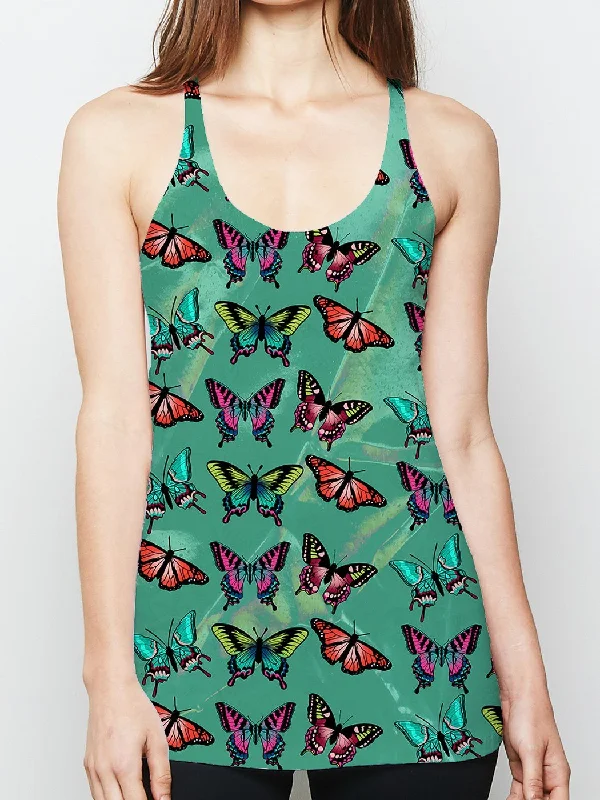 Emerald Butterfly Racerback Tank Top