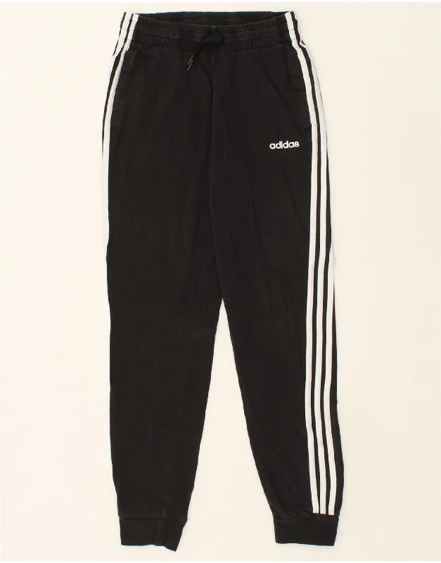 ADIDAS Womens Tracksuit Trousers Joggers UK 8/10 Small Black Cotton