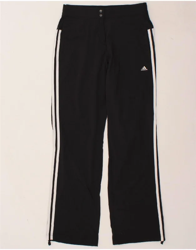 ADIDAS Womens Tracksuit Trousers UK 10 Small Black Nylon