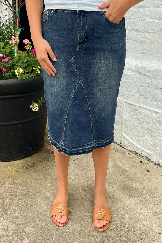 Maya Denim Skirt in Vintage Wash (Final Sale)