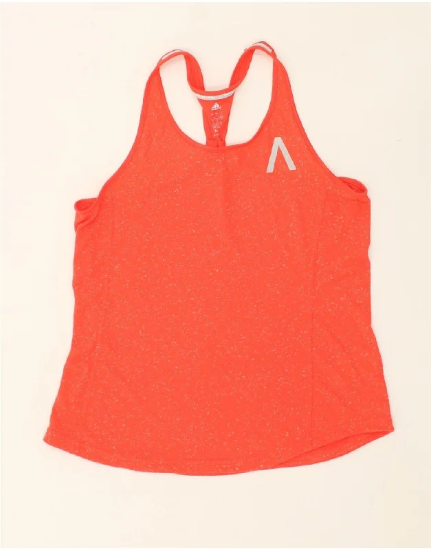 ADIDAS Womens Climalite Vest Top UK 16/18 Large Red Polyester