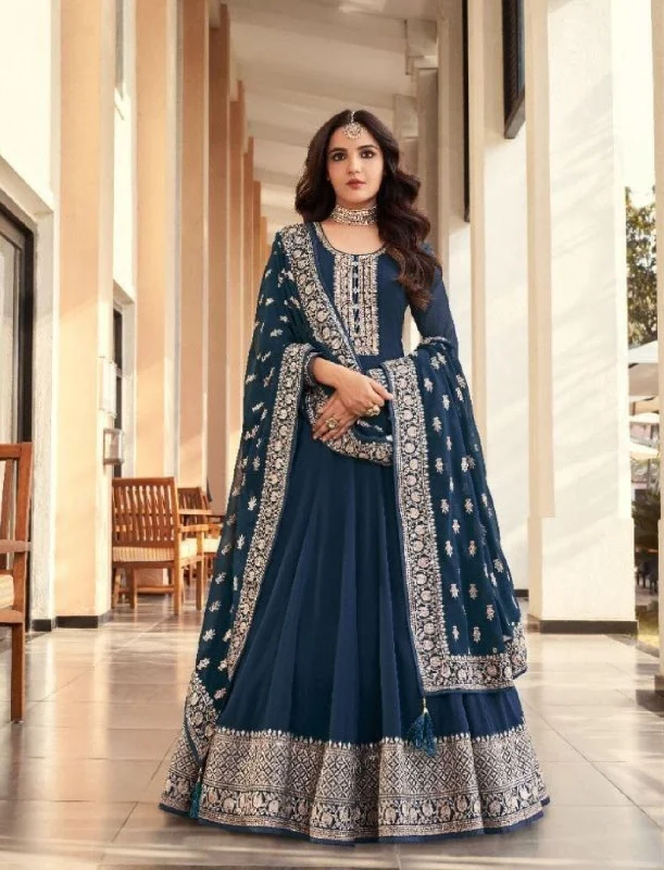 Amitah Designer 16061 Blue Georgette Embroidered Anarkali Suit