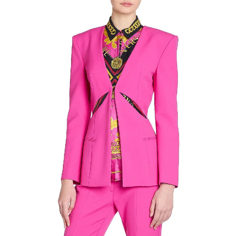 Versace Jeans Couture Womens Cut-Out Office One-Button Blazer