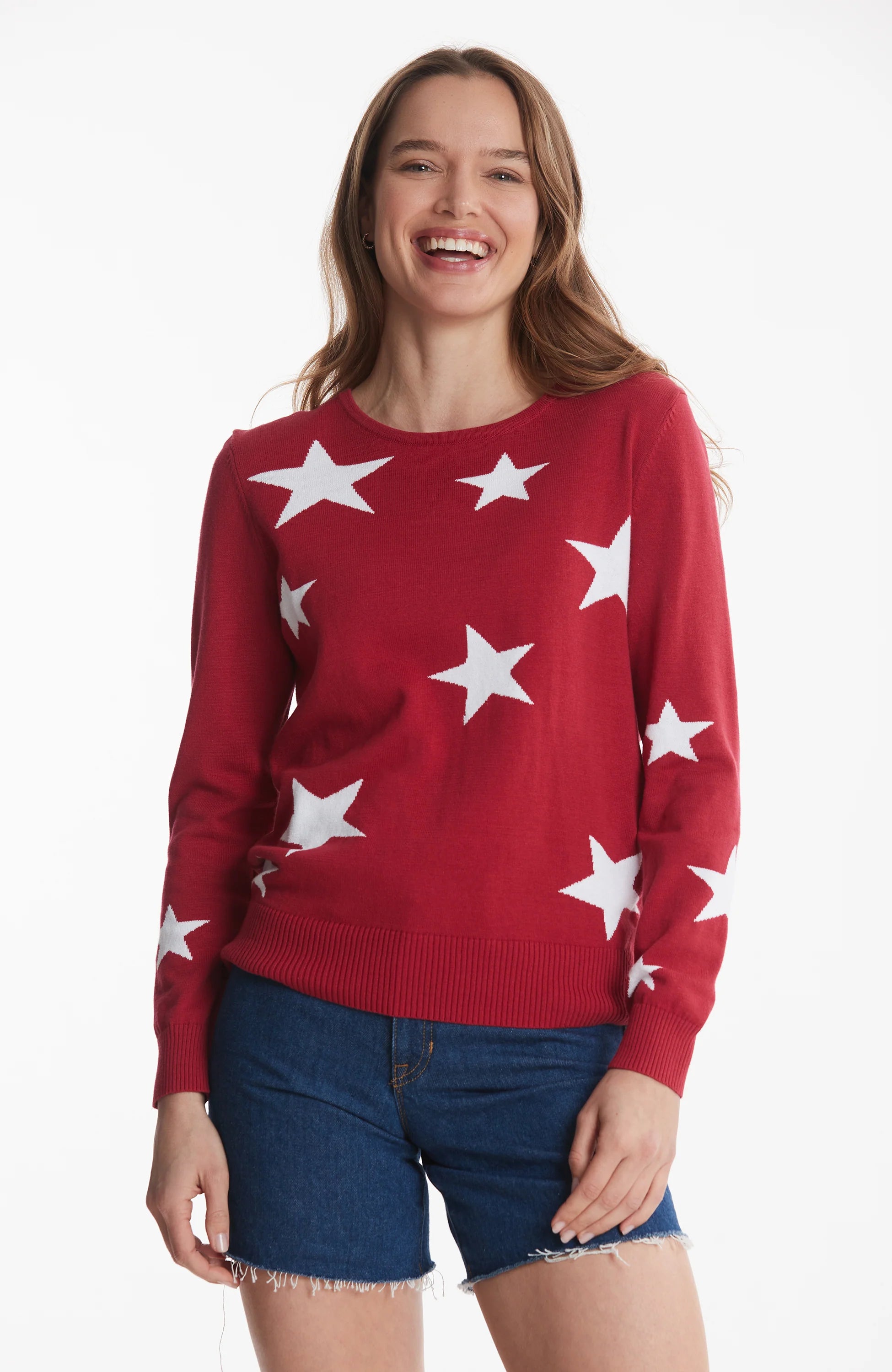 Tyler Boe Star Sweater Montauk Red