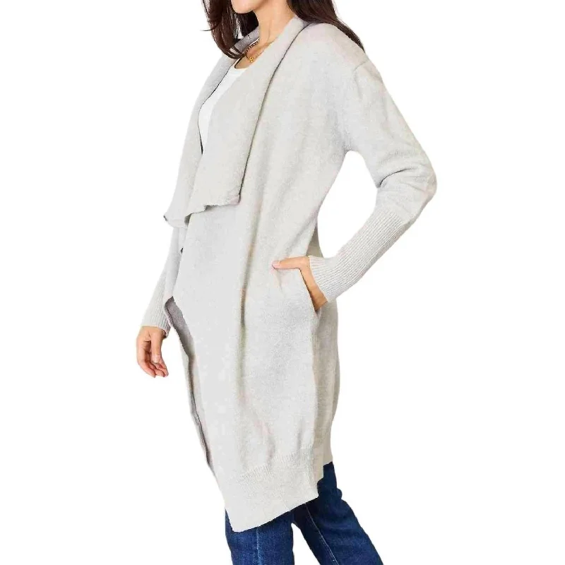 Double Take - Luxurious Pocketed Duster Cardigan