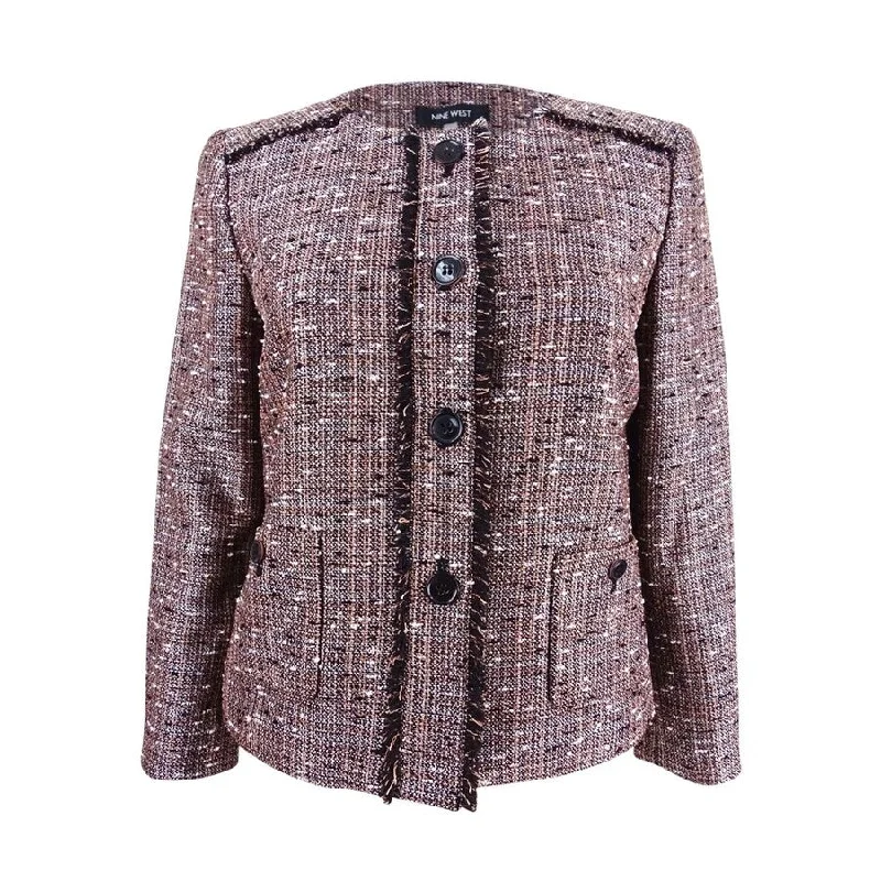 Nine West Women's Tweed 3/4-Sleeve Blazer