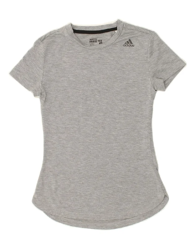 ADIDAS Womens Climalite T-Shirt Top UK 4 XS Grey Polyester