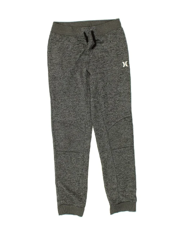 HURLEY Womens Tracksuit Trousers Joggers UK 16 Large Grey Flecked