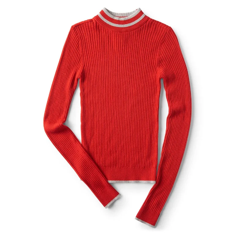 Aeropostale Womens Tipped Pullover Sweater, Red, Small