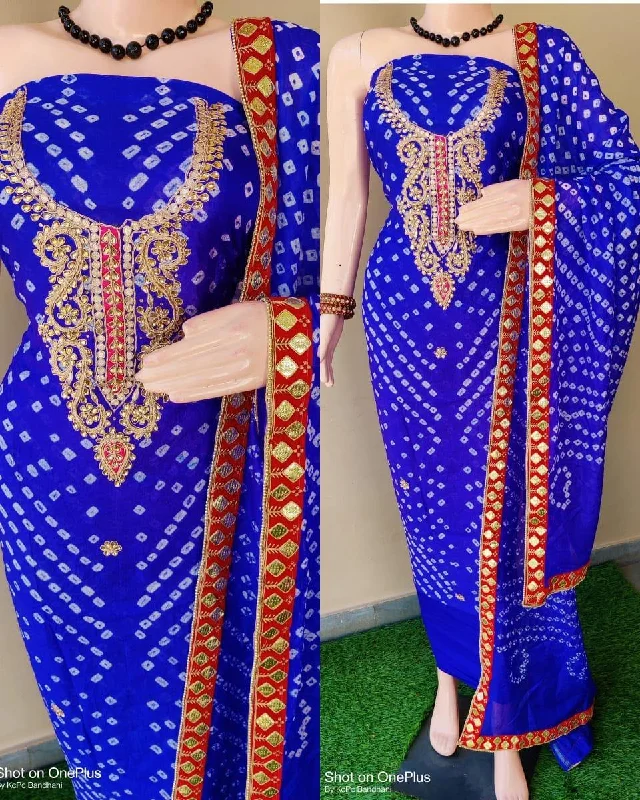 KcPc New Art silk Bandhani Gotapatti Work Salwar Suit KML