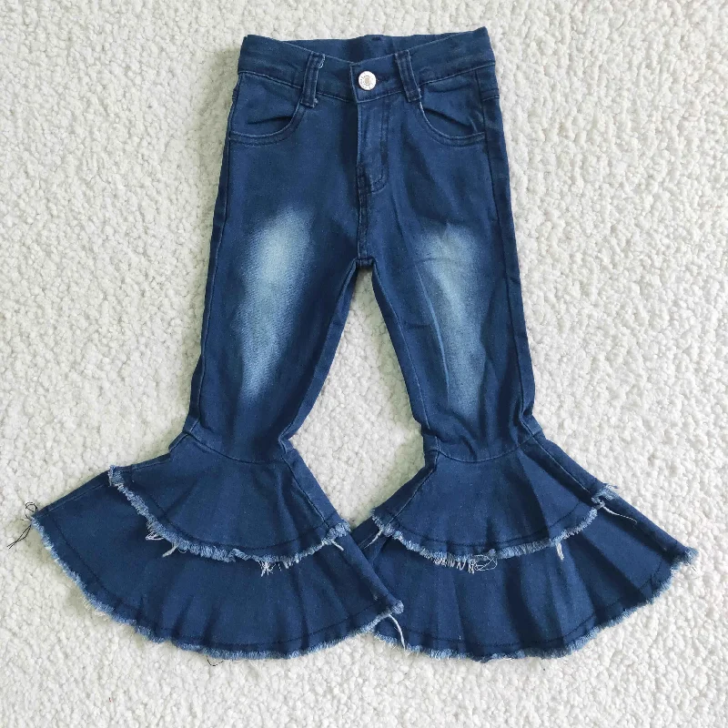 children fashion bleached jeans girl spring autumn denim pants