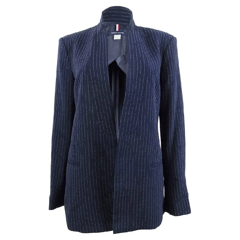 Tommy Hilfiger Women's Pinstriped Open-Front Jacket