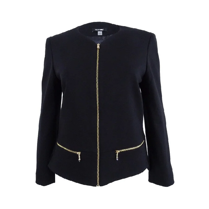 Nine West Women's Ponte Zip-Front Jacket