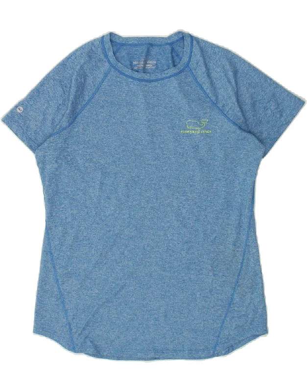 VINEYARD VINES Womens Graphic T-Shirt Top UK 10 Small Blue Flecked