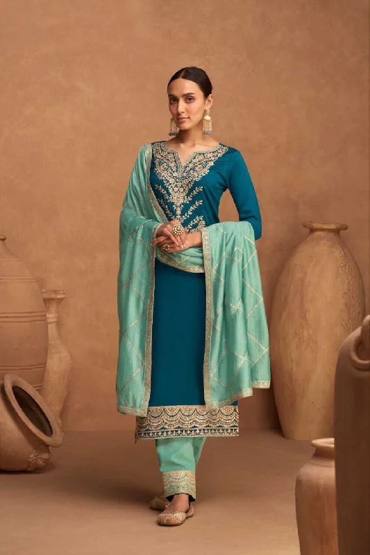 9484 Kesariya Premium Silk with Jari Designer Suit