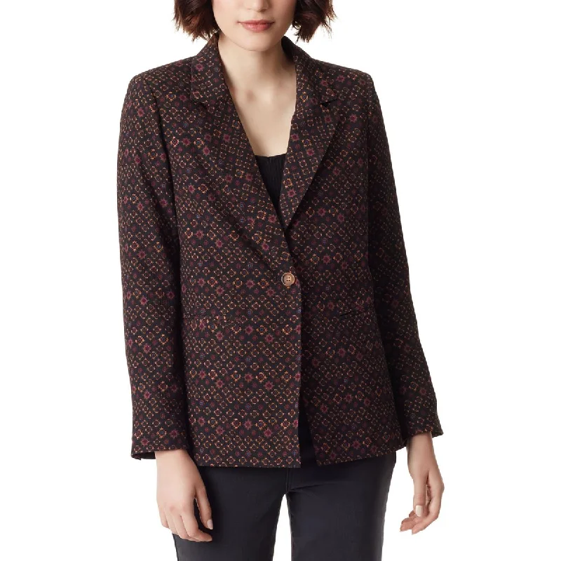 Sam Edelman Womens Printed Office One-Button Blazer