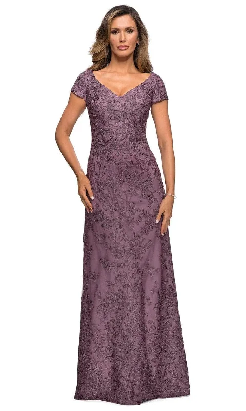 La Femme 27915SC - Lace Applique Evening Dress