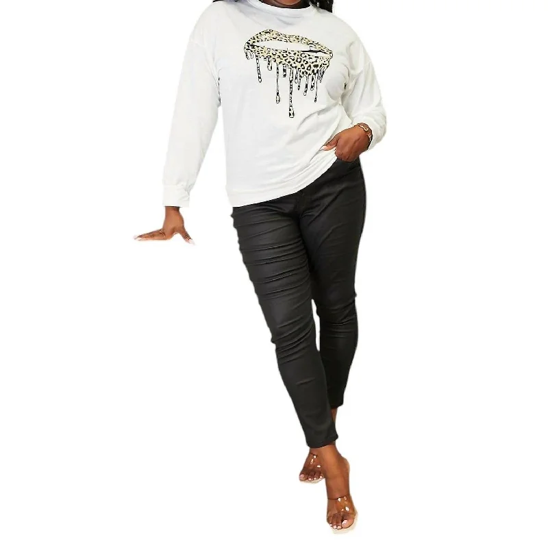 Double Take - Love Graphic Dropped Shoulder Sweatshirt