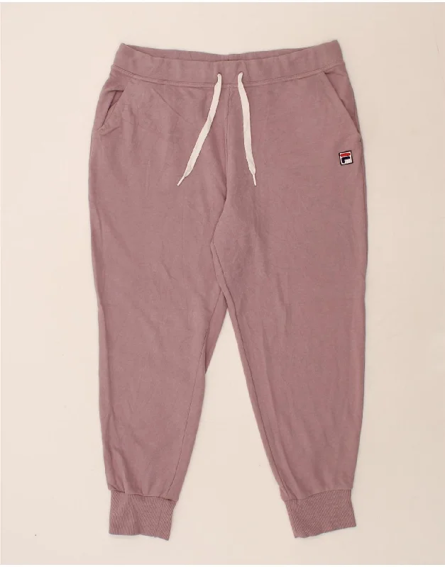 FILA Womens Tracksuit Trousers Joggers UK 20 2XL Pink Cotton