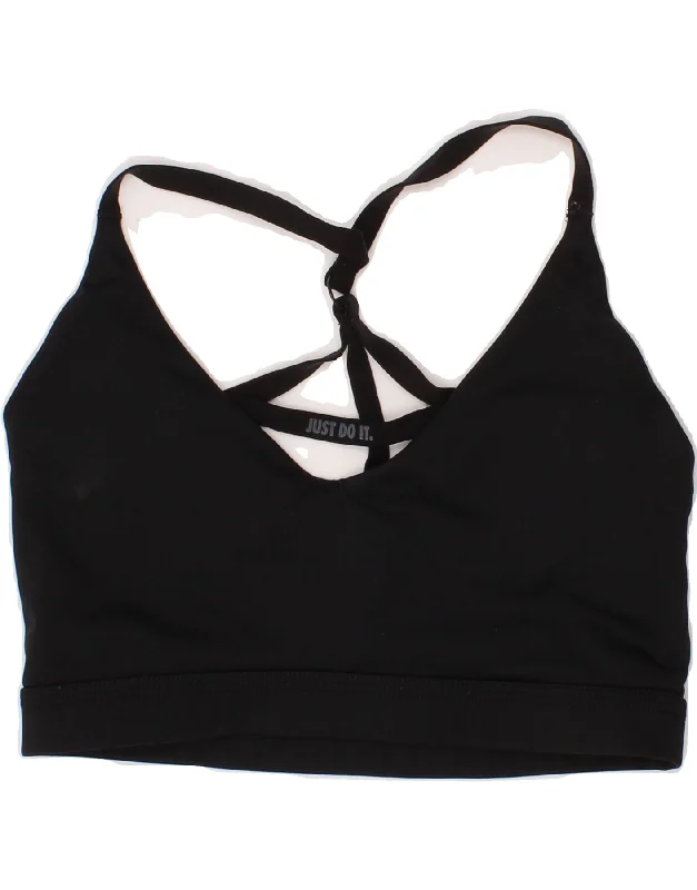 NIKE Womens Sport Bra Top UK 8 Small Black