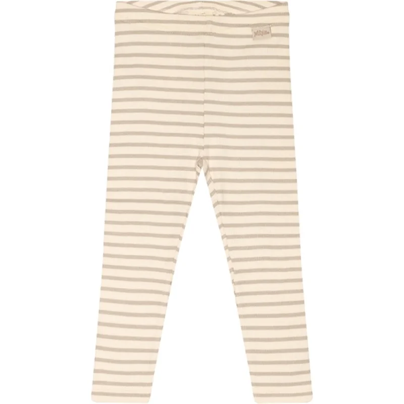 Petit Piao® Soft Sand/Off White Leggings Modal Striped