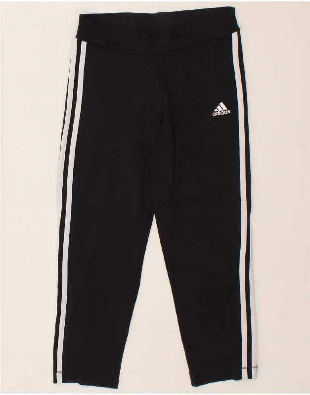 ADIDAS Womens Climalite Tracksuit Trousers UK 14 Medium Black Cotton