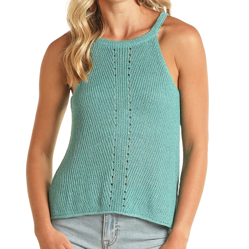 Rock & Roll Women's Turquoise Knit Tank