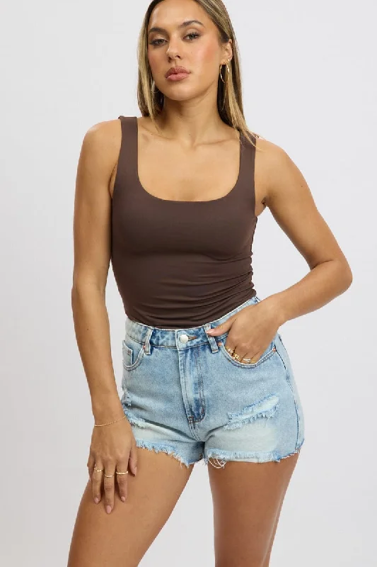 Denim Relaxed Shorts High Rise