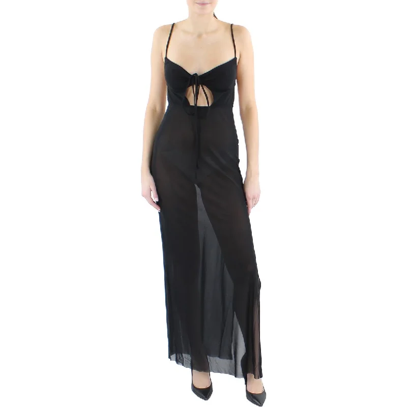 We Wore What Womens Mesh Sheer Maxi Dress