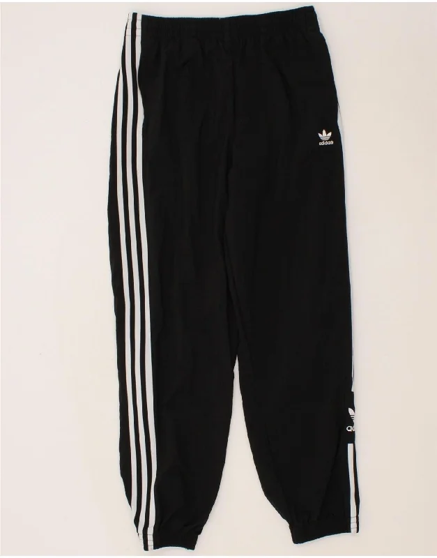 ADIDAS Womens Tracksuit Trousers Joggers UK 14 Large  Black Nylon