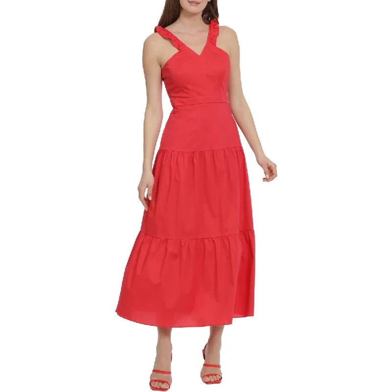 Maggy London Womens Tiered Long Maxi Dress